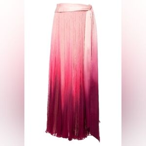 Jonathan Simkhai ombre magenta chiffon pleated skirt